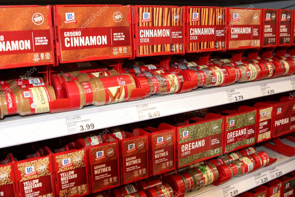 Columbus Ohio December 16, 2020 McCormick Spices on display.