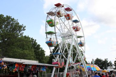 Pickerington Ohio 17 Temmuz 2021 Picktown Pooloza Festivali Ferris Wheel.