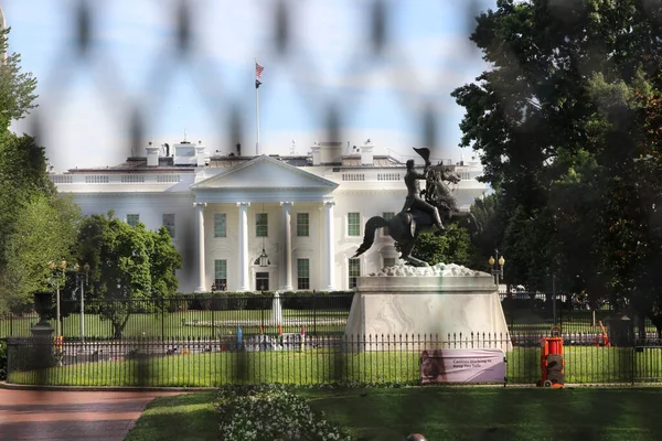 Washington Junho 2021 Casa Branca Por Trás Uma Cerca Fechada — Fotografia de Stock