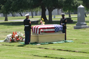 Inglewood, CA-USA 29 Mart 2010 Askeri Cenaze Töreni.