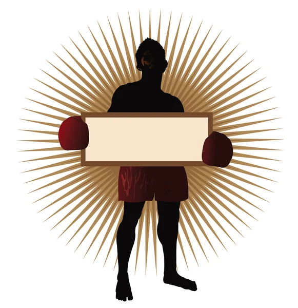 Banner de boxeador — Vector de stock