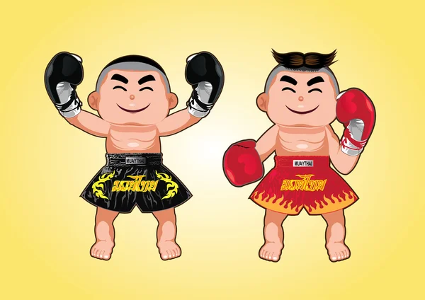 Thai boxer character design — Stock Vector