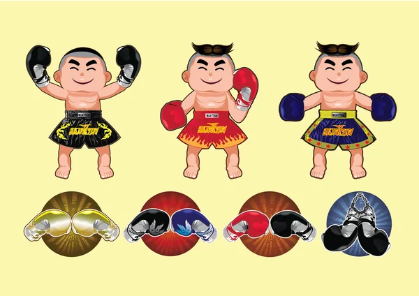 Design de boxe thaïlandaise, illustration vectorielle — Image vectorielle