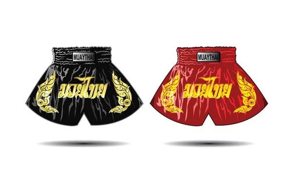 Boxeador tailandês shorts — Vetor de Stock