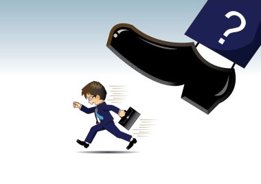 Çok uzak çalışan işadamı büyük Ayakkabı