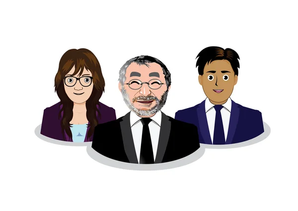 Three business people icons — Stock Vector