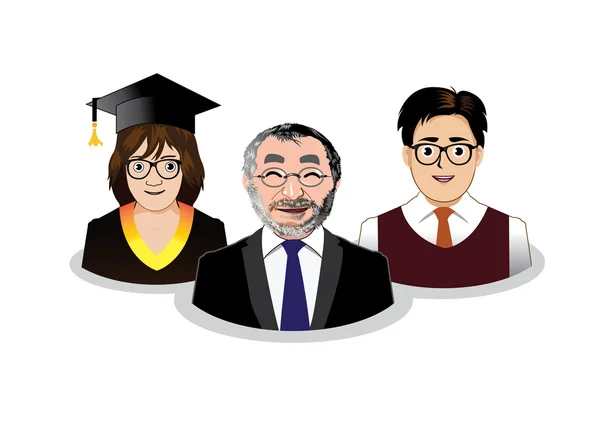 Three school people icons — Stock Vector