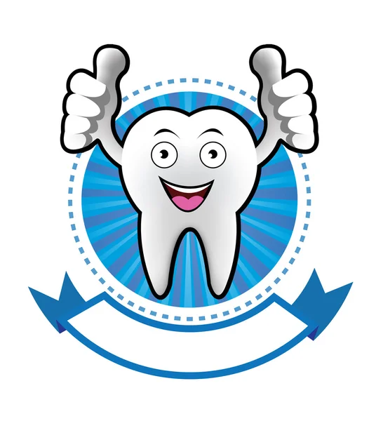 Cartoon Bandiera del dente sorridente — Vettoriale Stock