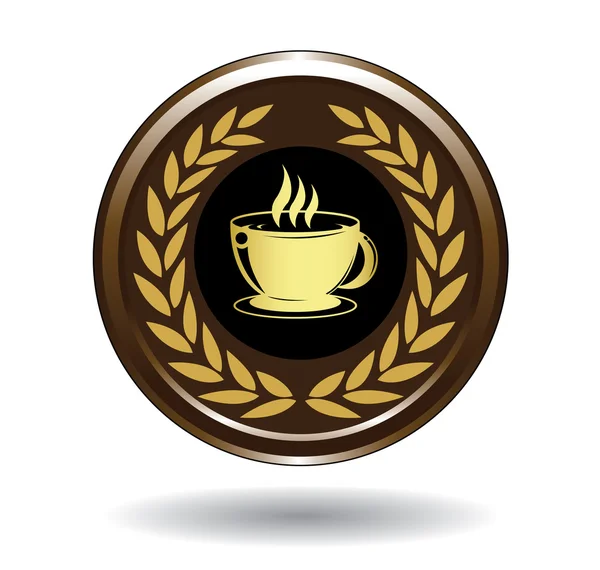 Ícone copo de café dourado — Vetor de Stock
