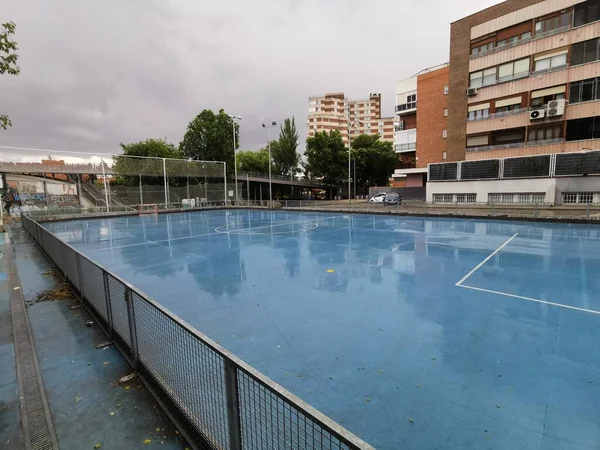 Madrid Spanya Mayıs 2021 Belediye Hokey Sahası Dracena Açık Hava — Stok fotoğraf