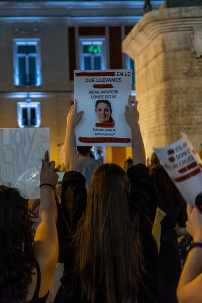 Madrid Spagna Giugno 2021 Bandiere Raduno Del Movimento Femminista Ripudio — Foto Stock