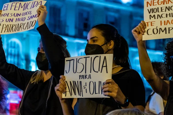 Madrid Spagna Giugno 2021 Bandiere Raduno Del Movimento Femminista Ripudio — Foto Stock