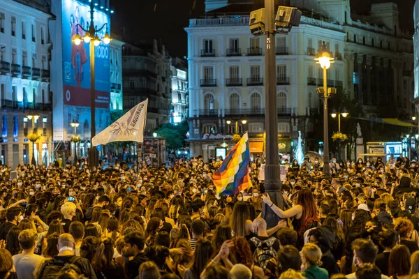 Madrid Spagna Giugno 2021 Concentrazione Del Movimento Femminista Nel Ripudio — Foto Stock