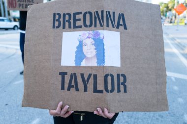 Miami, FL, ABD - Haziran 2020 Breonna Taylor posteri. Siyah hayatlar önemlidir..