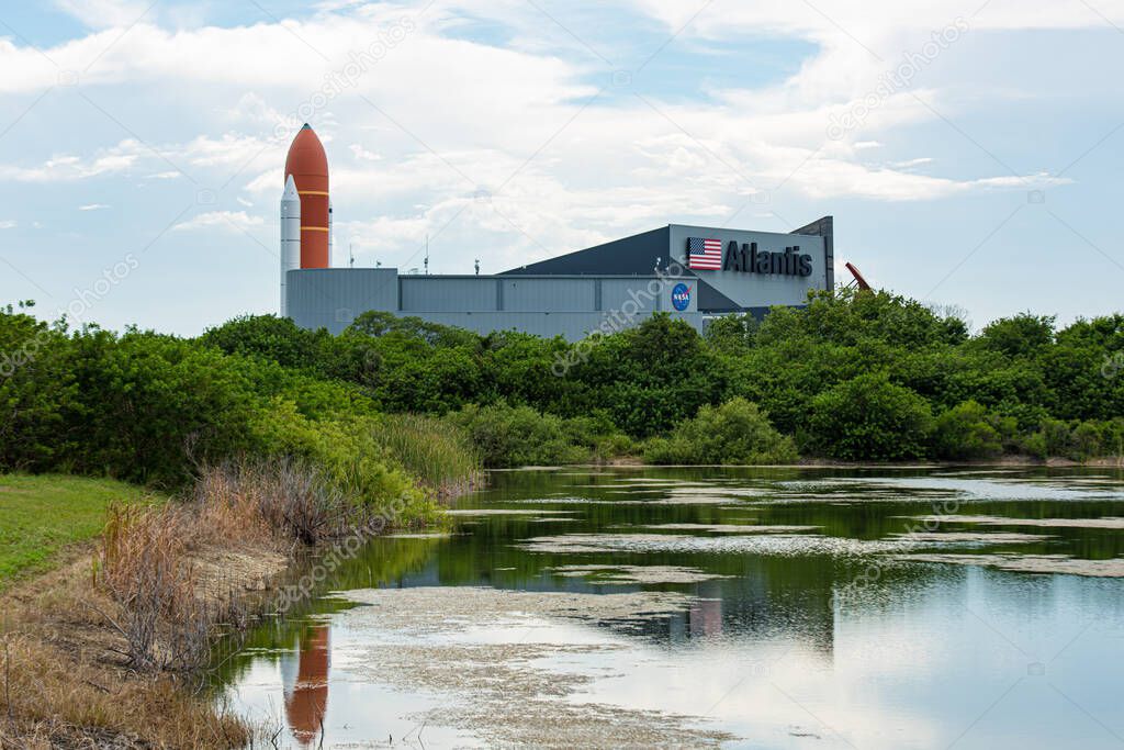 Cape Canaveral, FL, USA - MAY, 2020: Kennedy Space Center, Merritt island, Florida. Shuttle Atlantis museum.