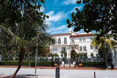 Miami Beach, Florida, ABD - 2020: Villa, Ocean Drive 'da. Gianni Versace 'ın South Beach' teki evi..