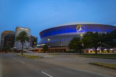 New Orleans, Louisiana, ABD - Haziran 2020 Mercedes-Benz Superdome. Amerika 'nın en tanınan simgelerinden biri..