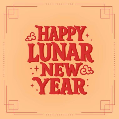 Sarı arkaplandaki afişler, afişler, tebrik kartları, davetiyeler, baskılar vs. için Mutlu Ay Yılbaşı mektupları. EPS 10