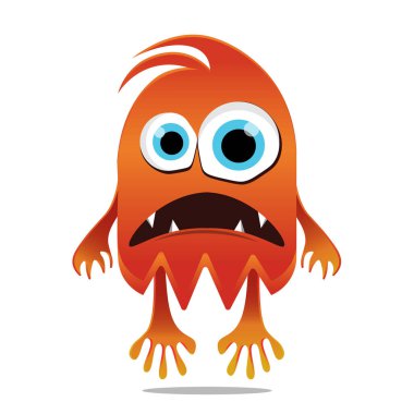 şirin vektör illüstrasyon tasarımı canavar çizgi film tasarımı ve maskot Kawaiii