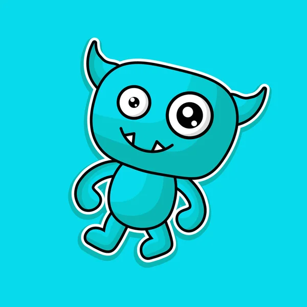 Bonito Monstro Design Mascote Kawaii — Vetor de Stock