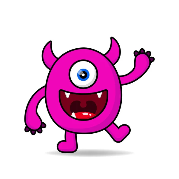 Schattig Monsters Ontwerp Mascotte Kawaii — Stockvector