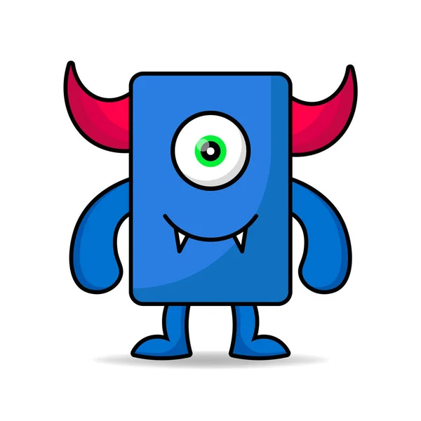 Cute Monster Design Mascot Kawaii Design Prints Decorations Shirts Illustrations —  Vetores de Stock