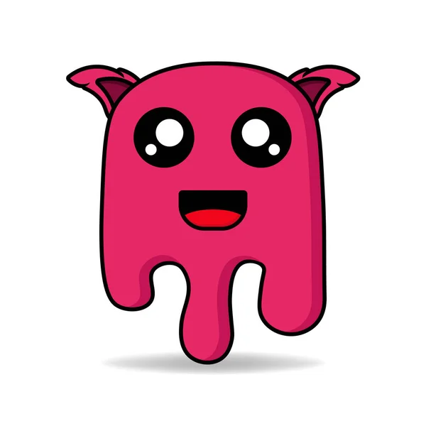 Cute Monster Design Mascot Kawaii Design Prints Decorations Shirts Illustrations — Vetor de Stock