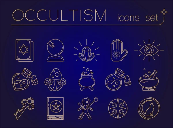  Falcılığa yönelik esrarengiz vektör doğrusal simgeleri & tarot okuma mobil uygulamaları, bloglar, röfleler. Sihirli büyücülük simgeleri - tarot kartları, kristal küre ve diğer ruhani semboller.
