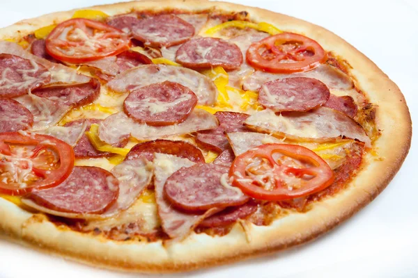 Pizza, olika typer av pizzor till menyn av restaurang och pizzeria — Stockfoto