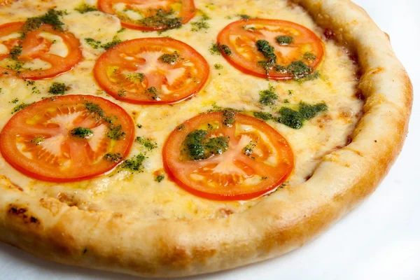 Pizza, olika typer av pizzor till menyn av restaurang och pizzeria — Stockfoto
