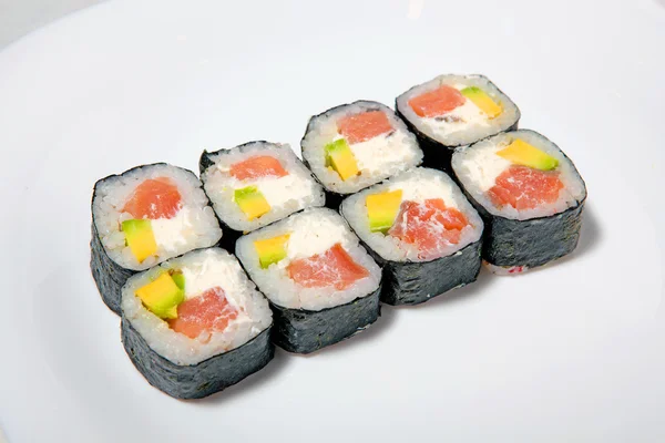 Sushi und Brötchen — Stockfoto