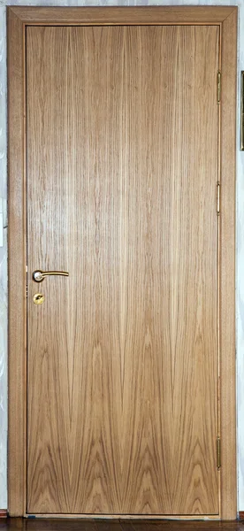 Door, the door covered with oak veneer — Stock Photo, Image