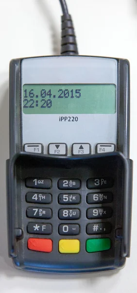 Cartes de paiement, l'appareil pour la lecture d'un code PIN — Photo