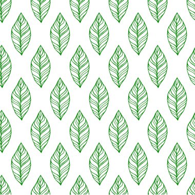 Kusursuz bir tropikal yaprak arka planı. El çizimi vektör çizimi. Selamlama, davetiye, ambalaj kağıdı, tekstil ve web tasarımı için mükemmel..