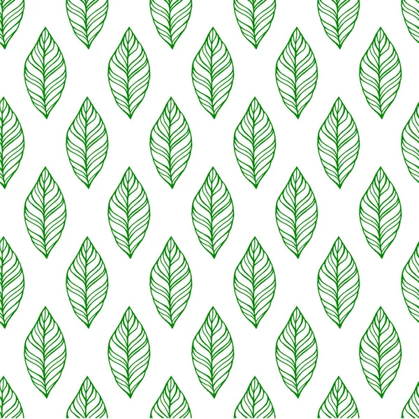 Nahtlose Muster Tropischen Blatt Hintergrund Handgezeichnete Vektorillustration Perfekt Für Grußworte — Stockvektor