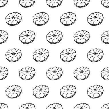 Elle çizilmiş sebzelerle kusursuz desen, patatesler. Vejetaryen duvar kağıdı. Tasarım ambalajı, tekstil, arkaplan, tasarım kartpostalları ve posterler için.