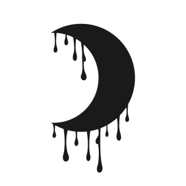 Siyah ve beyaz vektör resimli boya lekeleri olan ay