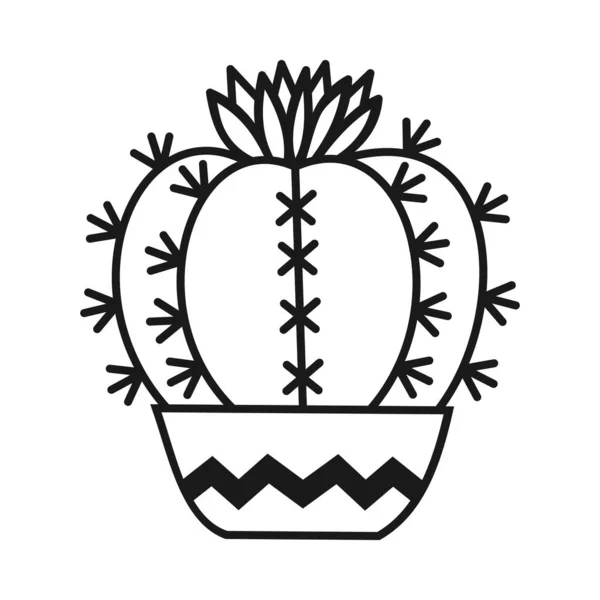 Cactus Pot Illustration Vectorielle Sur Fond Blanc — Image vectorielle