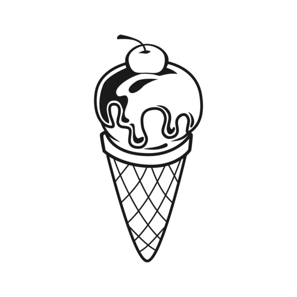 Gelato Illustrazione Grafica Vettoriale Sfondo Bianco — Vettoriale Stock