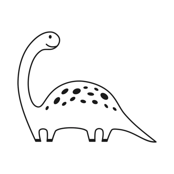 Симпатичный Динозавр Обтекаемом Стиле Смешной Мультяшный Динозавр Векторные Каракули Детей — стоковый вектор