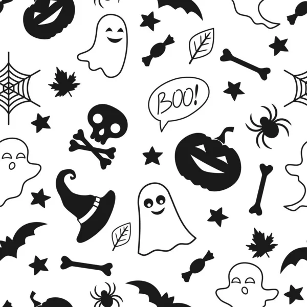 Płynny Wzór Elementami Halloween Tło Halloween Ilustracja Tekstyliów Nadruków Kart — Wektor stockowy