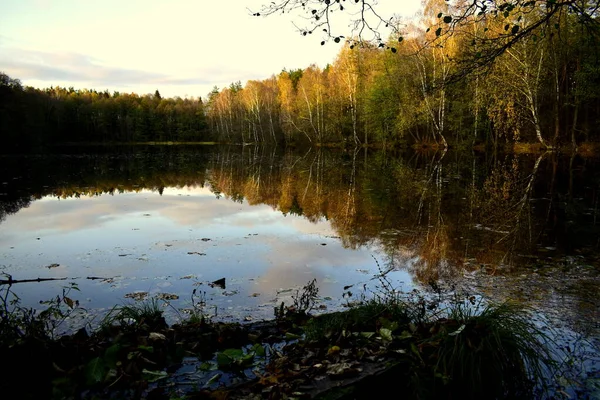 Pond Village Sunset — Stock Photo, Image