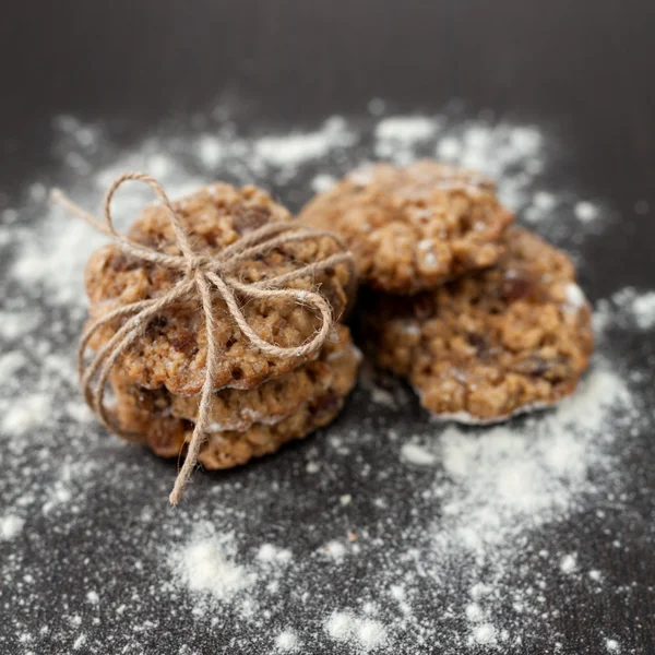 Havermoutkoekjes met rozijnen — Stockfoto