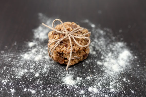 Havermoutkoekjes met rozijnen — Stockfoto