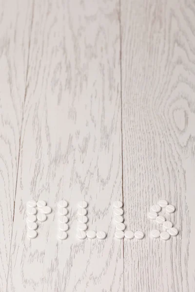 Word pills of tablets — Stock Photo, Image