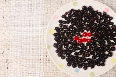 Bir kase içinde siyah ve kırmızı kuş üzümü