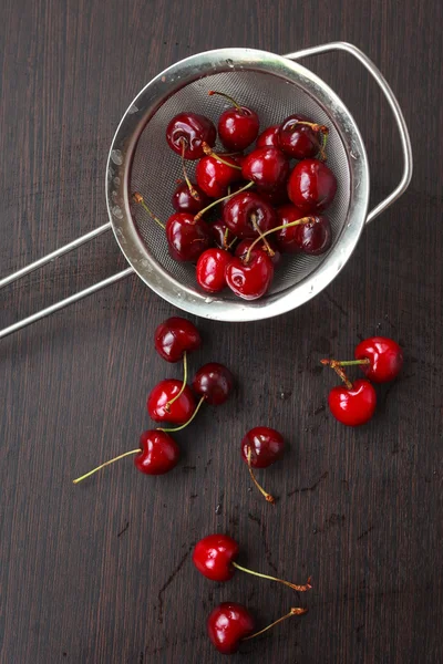 Fresh cherries on table — Stock Photo, Image