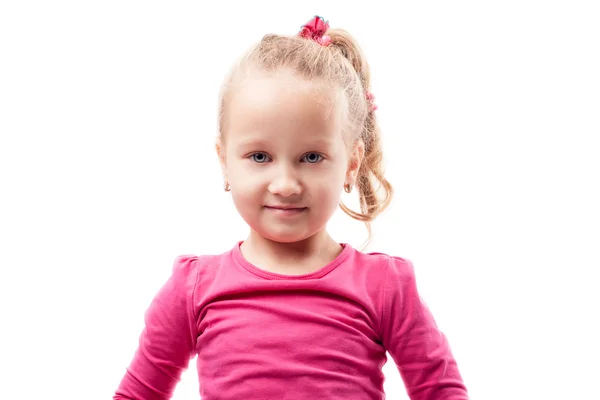 Little girl posing isolated on white — Stock Photo, Image