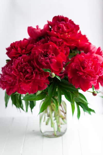 Peony bouquet in vase — Stock Photo, Image