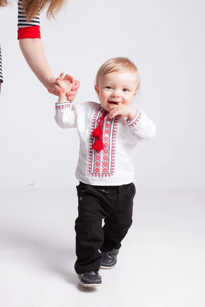 Little boy with mother in studio — Stock Photo, Image
